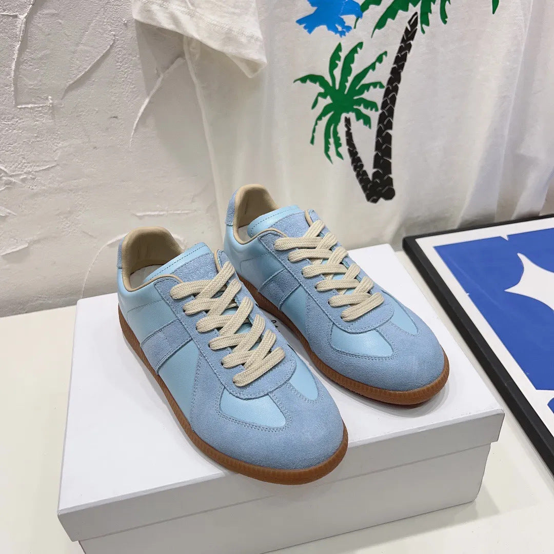 Soft Cowhide Unisex Thin-soled Casual Sneakers