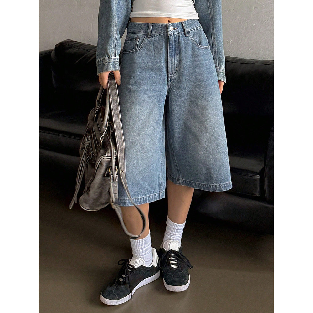 Dame Stilfulde Vintage Løstsiddende Wide-leg Jeans
