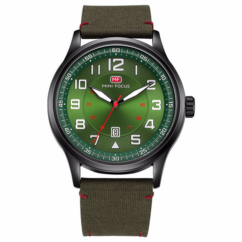 Japanese Movement Calendar Luminous Waterproof Leather Watch