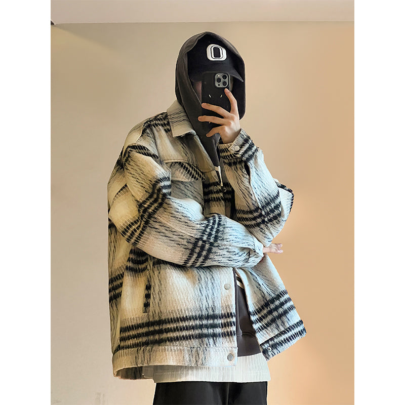 Men's And Women's Loose Shirt Plaid Coat Top