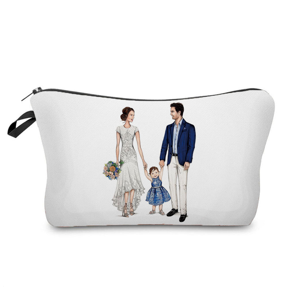 Mother And Daughter Printed Cosmetic Bag Storage And Portable