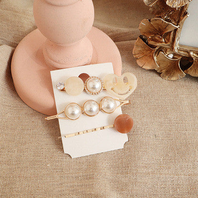 Vintage sweet pearl acetate bangs hairpin