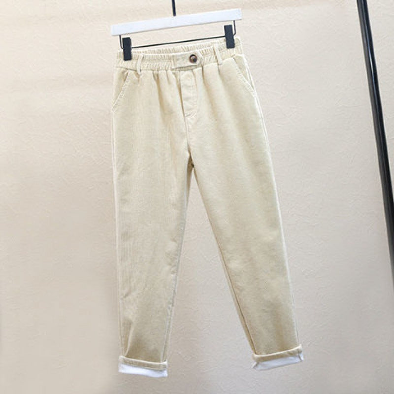 Lamb Wool Corduroy Ladies' Casual Pants