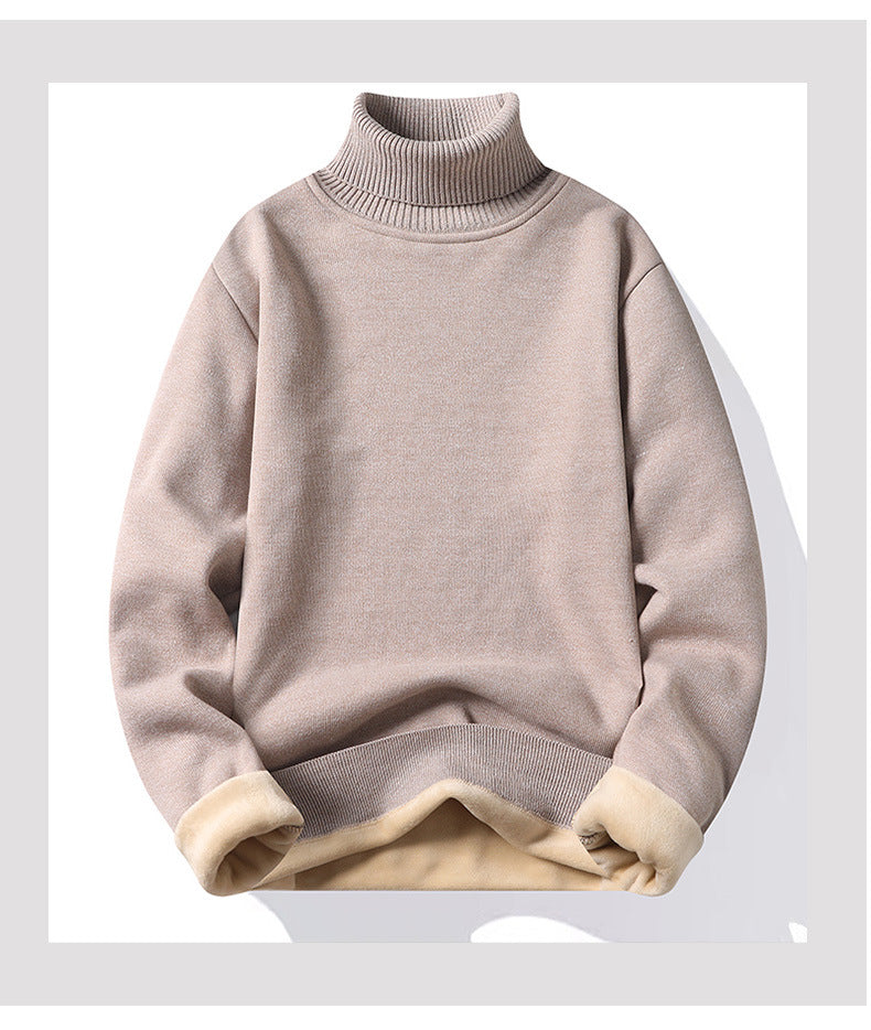 High-neck Men's Sweater Bottoming Plush