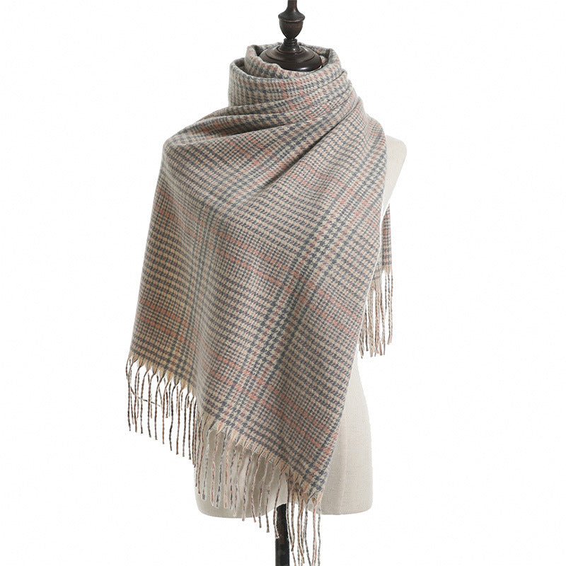 European And American Street Fringed Cashmere Scarf