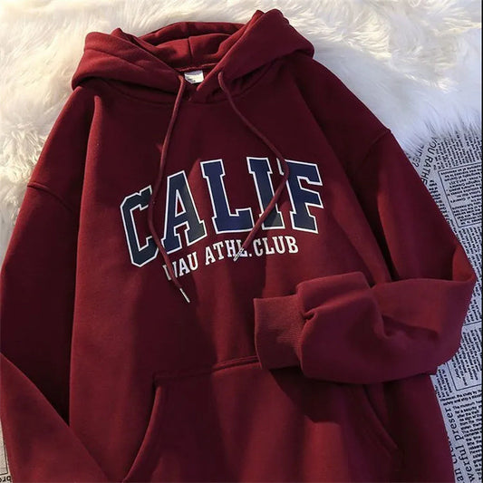 Vinrød Sweater Dame Løs Hvid