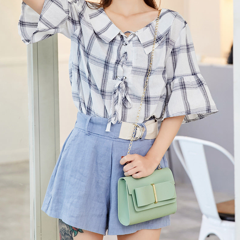 One Shoulder Crossbody Bag Solid Color Casual