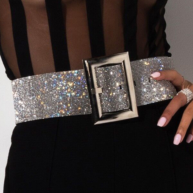 Ladies girdle fashion shiny belt waist chain