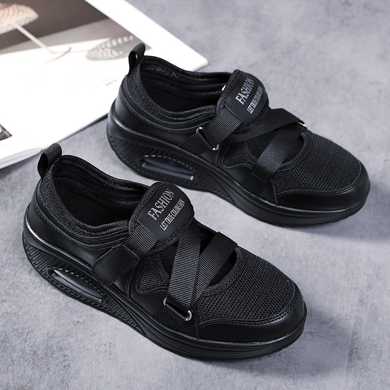 Women's Air Cushion Thick Sole Casual Shoes With Velcro