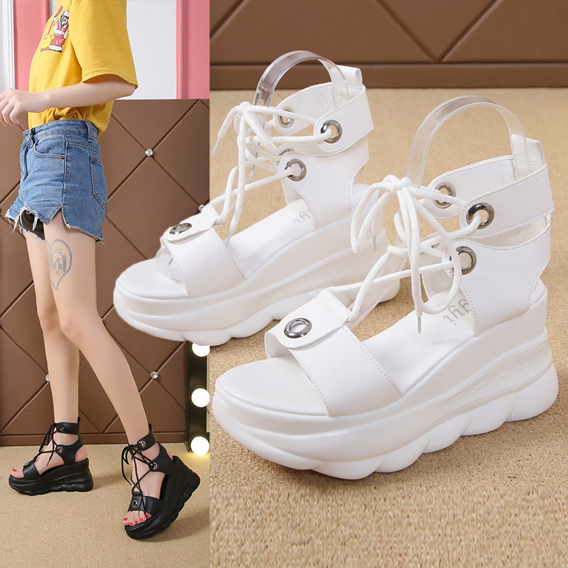 Inner Heightening All-match Fish Mouth Women's Sandals Wedge Platform Platform Shoes