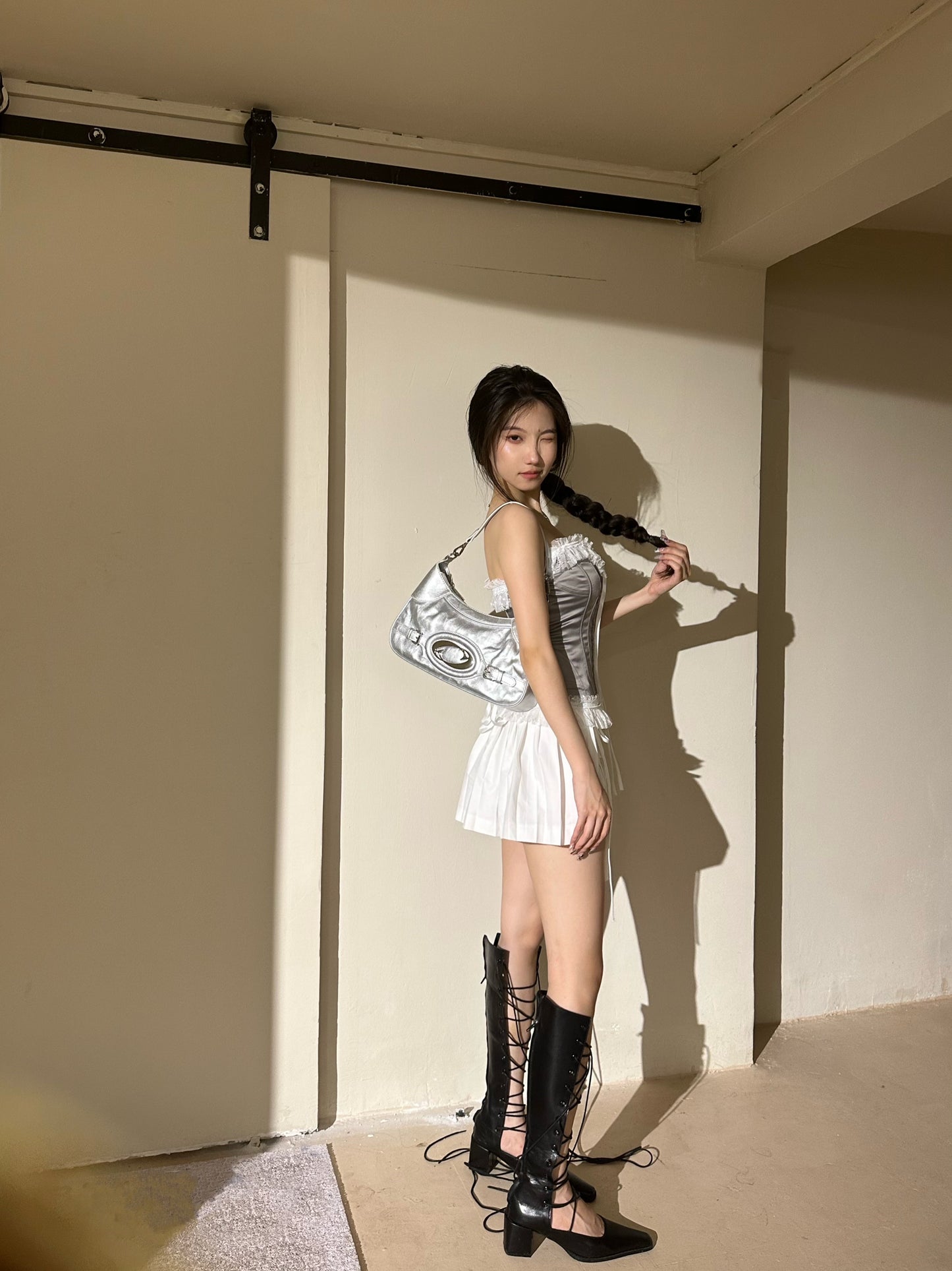 Special-interest Design Wrinkle Texture Fashionable All-match Commuter Crossbody Shoulder Underarm Bag