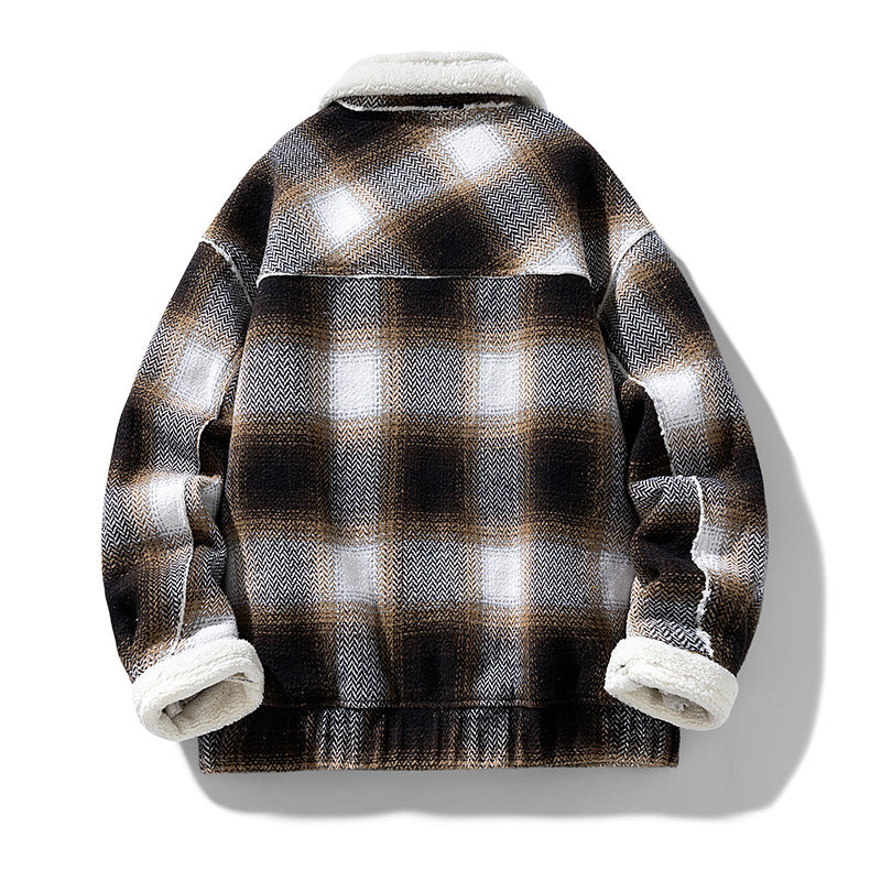 Men's Short Wool Wave Casual Jacket