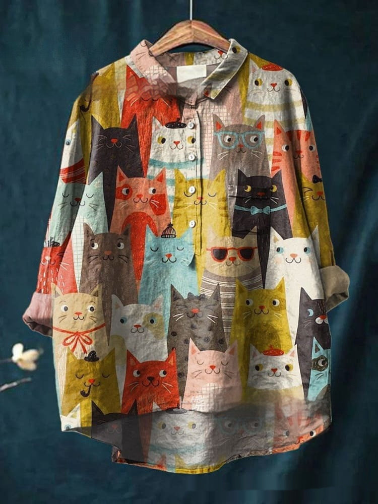 Ladies Fashion New Casual Shirt Animal Print Shirt