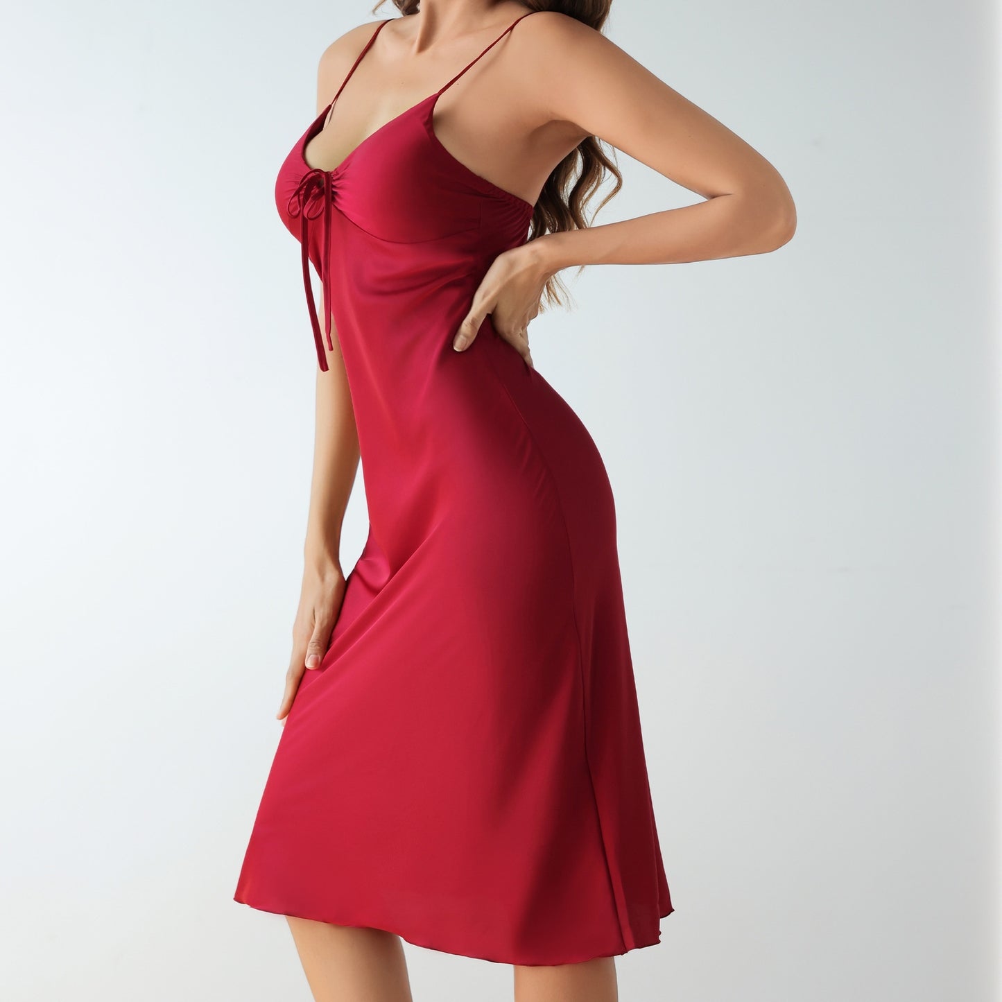 Womens Satin Pajamas With Chest Pads
