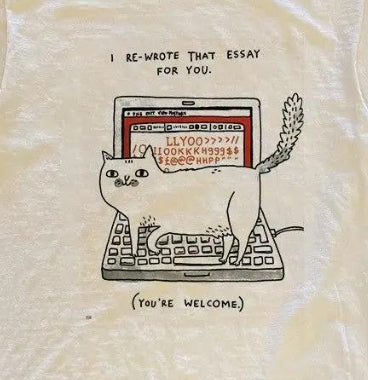 European And American Funny Cat Pattern Printed Short-sleeve