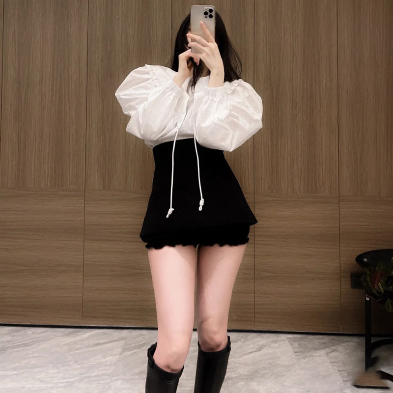 Type Embroidered Mini Culottes High Waist Inner Wear Miniskirt