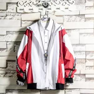 Men's hooded jacket loose coat