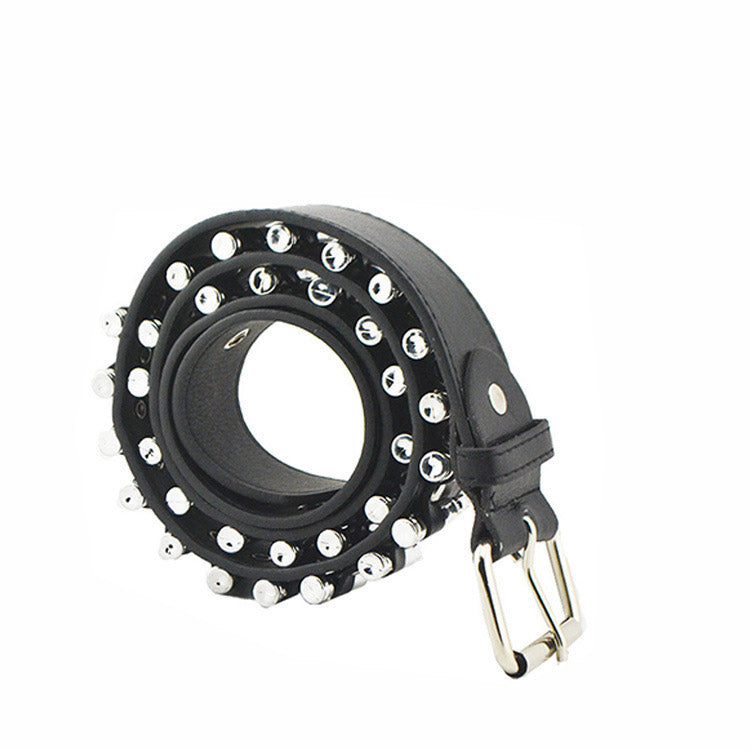 Korean style all-match bullet belt PU imitation leather punk
