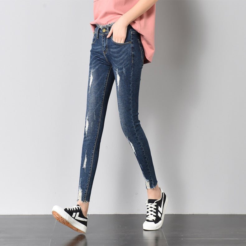 Slim nine-point pants