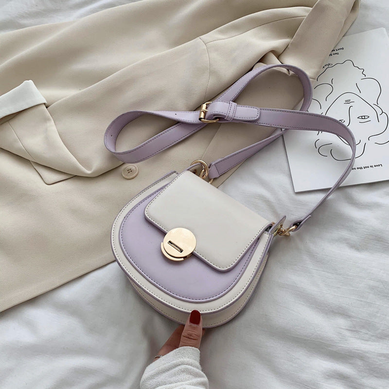 Women's popular new trendy messenger bag hit color fashion shoulder bag