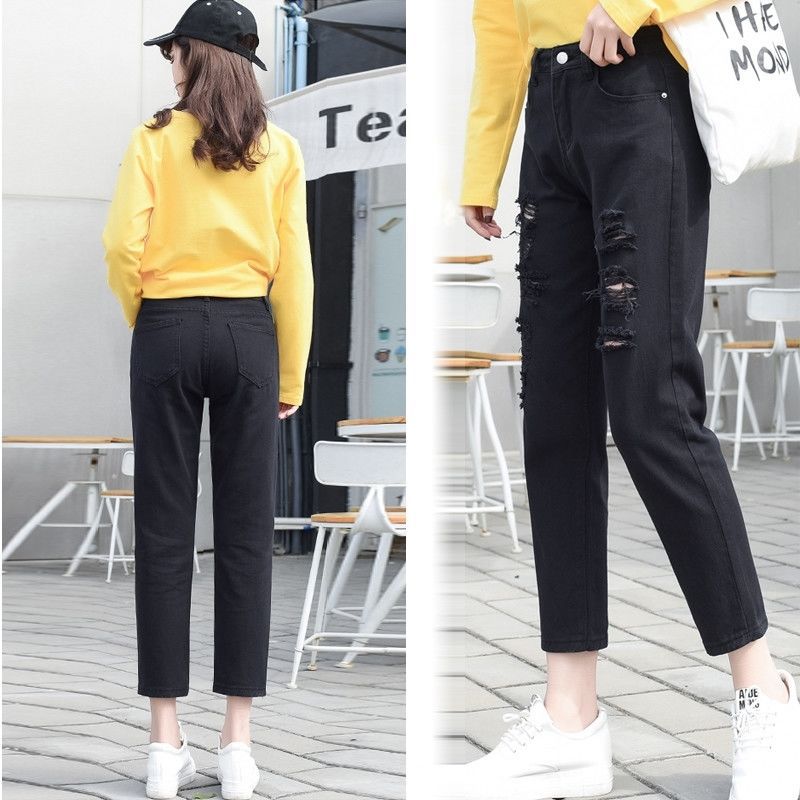 High waisted  jeans with holes