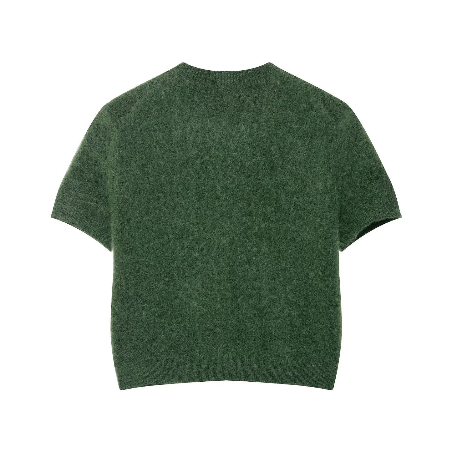 Womens Stylish Crew-neck Short-sleeve Knit Top