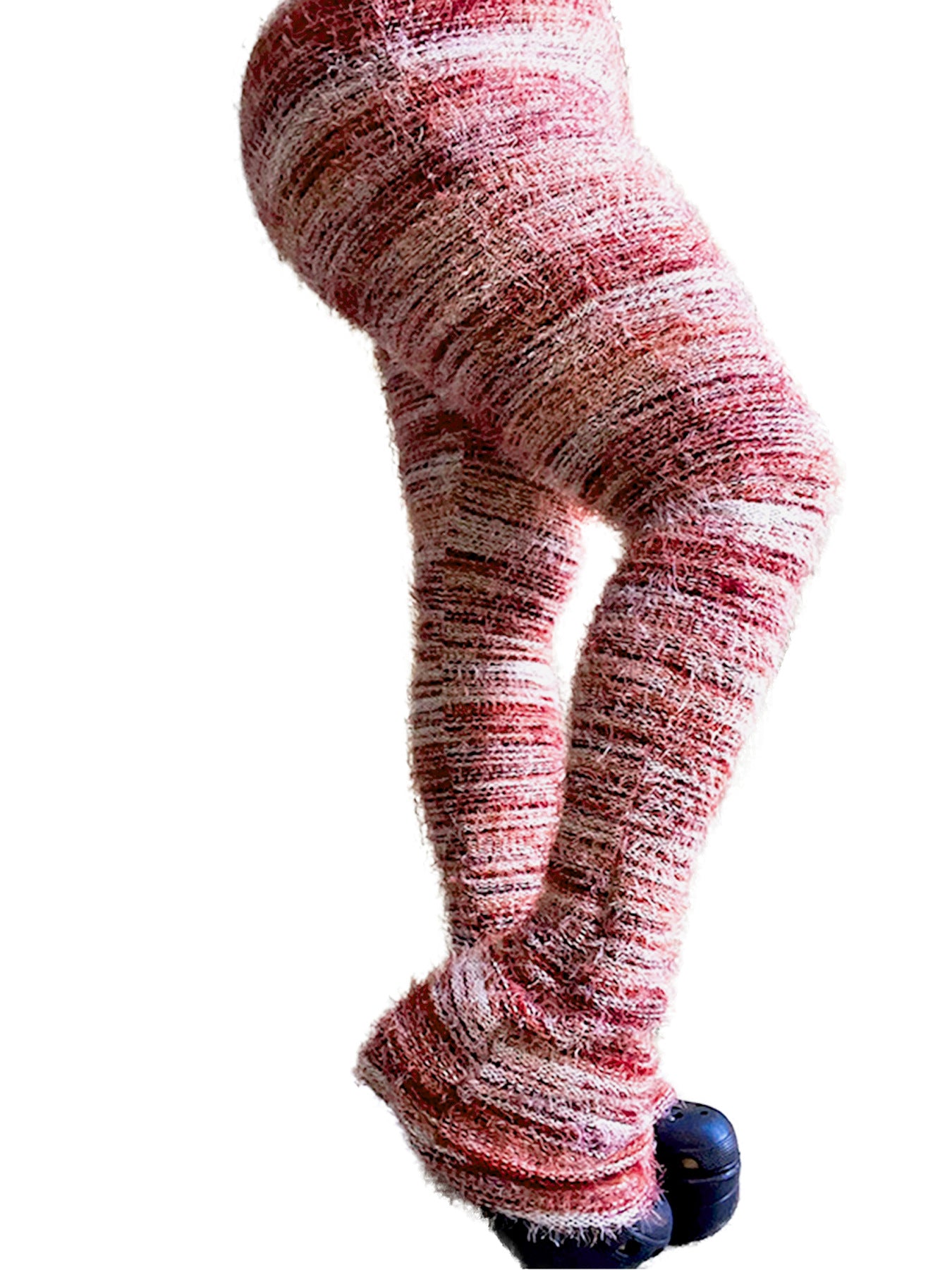 Colorful Stripes Fluffy Personalized Woolen Pants