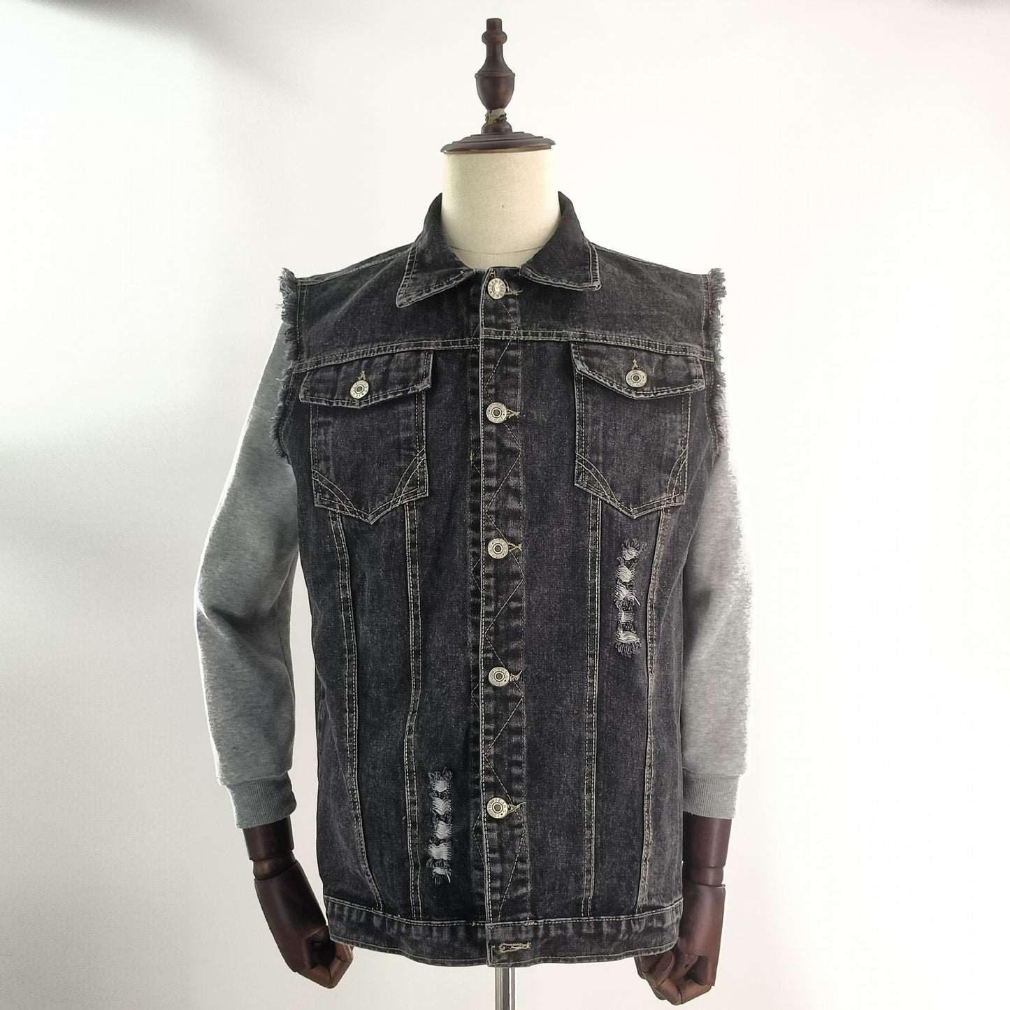 Breathable Punk Denim Motorcycle Motorcycle Vest