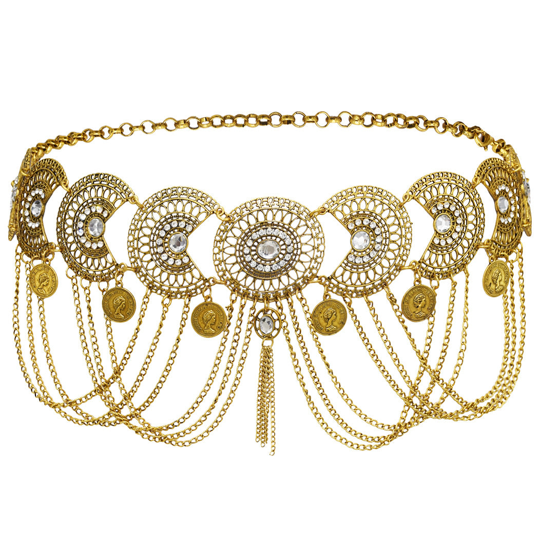 Coin tassel waist chain