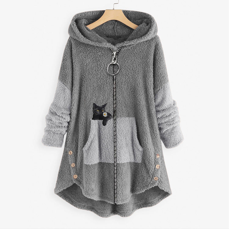 Harajuku Style Autumn Street Female Hooded Loose Sweater