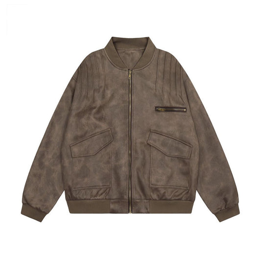 American Retro Workwear Baseball Uniform Jacket Men