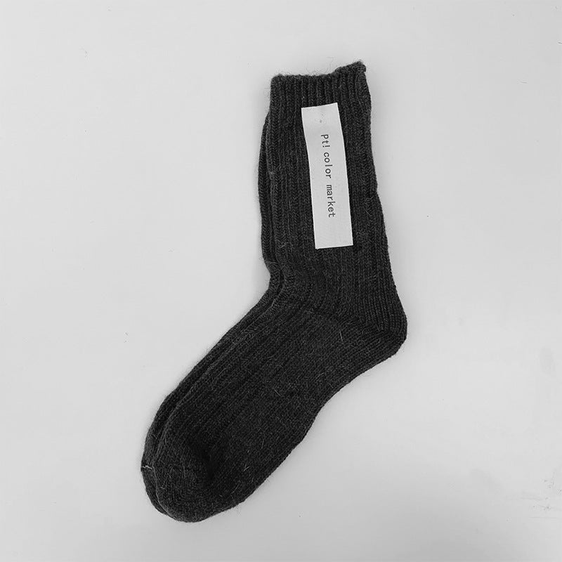 Retro Wool Spinning Series Double Needle Women's Socks