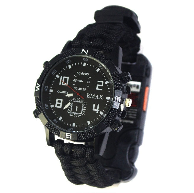 Outdoor camping survival seven core umbrella rope woven watch AK17 multi-function compass survival watch