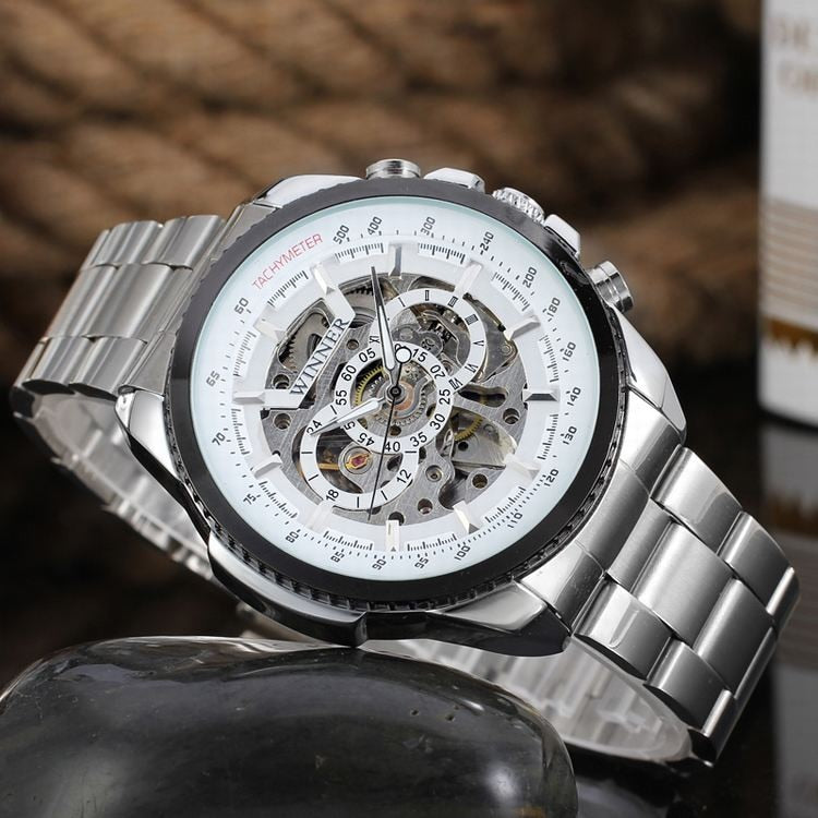 Calendar men's automatic mechanical watch steel belt