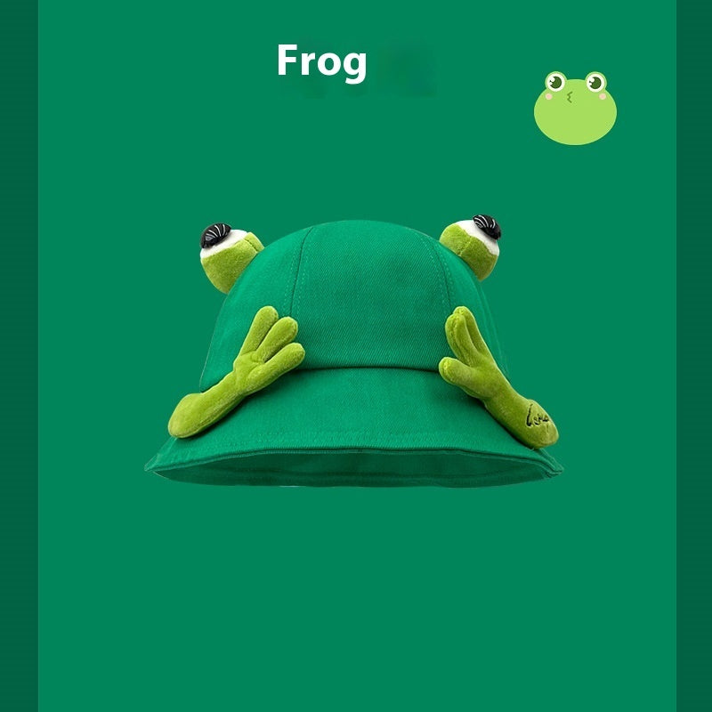 Spring And Summer Cute New Cartoon Frog Fisherman Hat