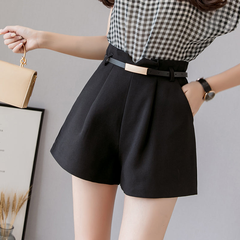 Women's Loose And Slim High Waist A-line Suit Shorts