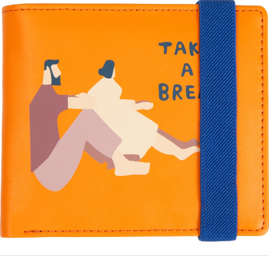 Elastic rope second generation printing short wallet