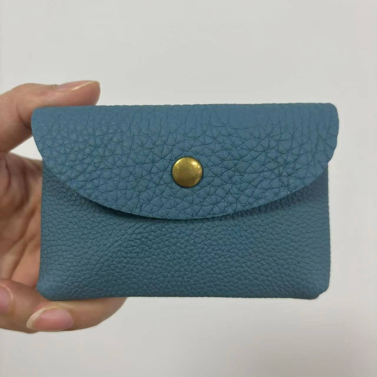 First Layer Cattlehide Leather Fashion Hidden Hook Coin Pocket Card Holder Mini-Portable