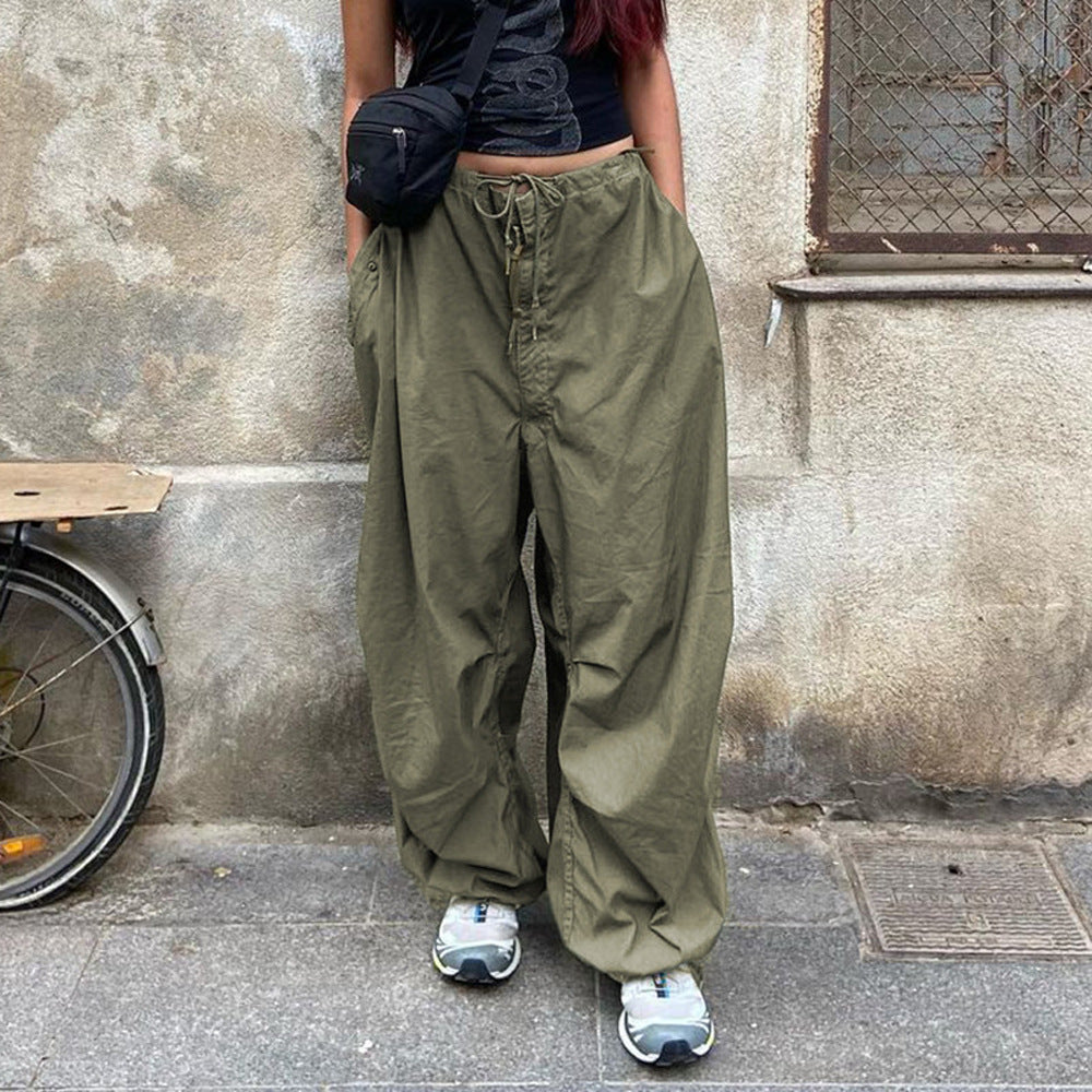Loose Low Waist Casual Wide Leg Pants