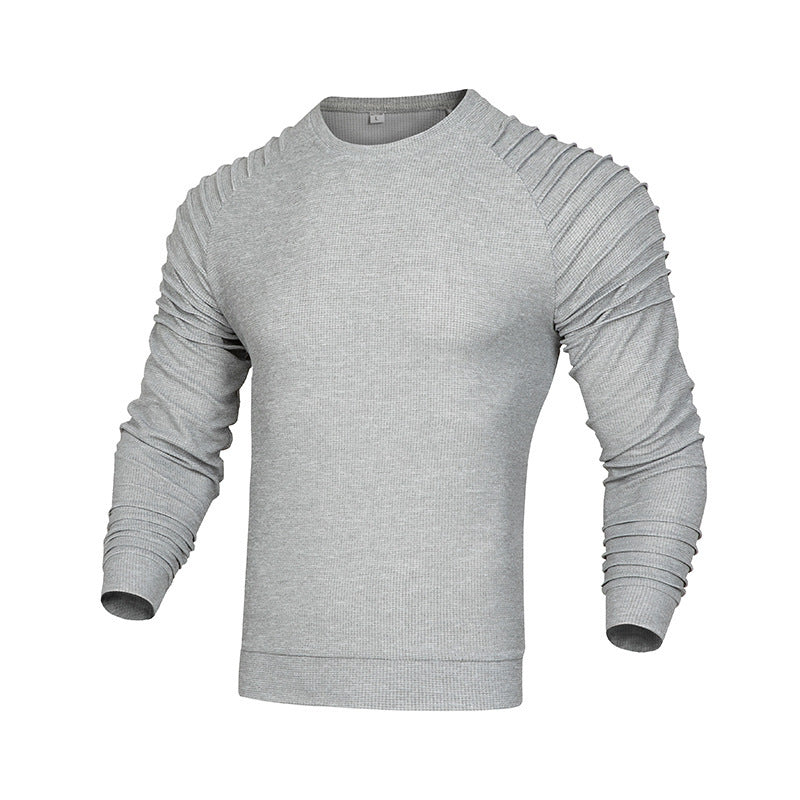 Men's Long-sleeved Shoulder Pleated Sweater