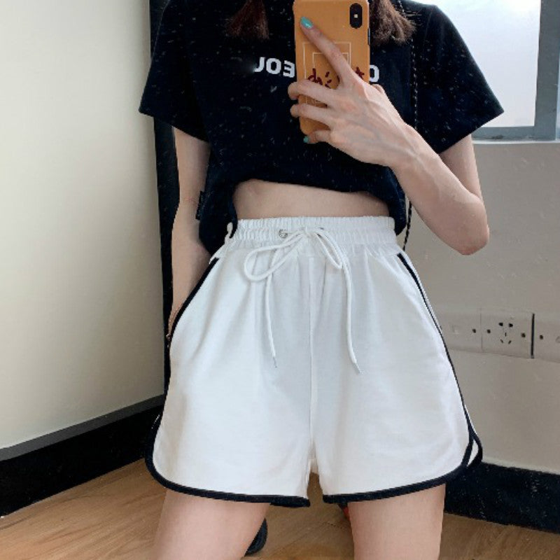 Korean Style High Waist Sports Three-point Shorts Women Loose
