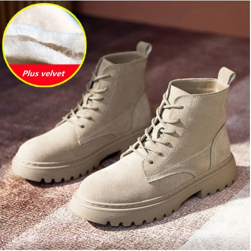 New Martin Boots Women's British Style Frosted Leather Women's