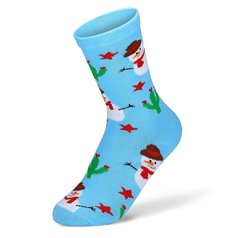 Christmas Tube  Women's Snowflake Christmas Tree Cotton Socks