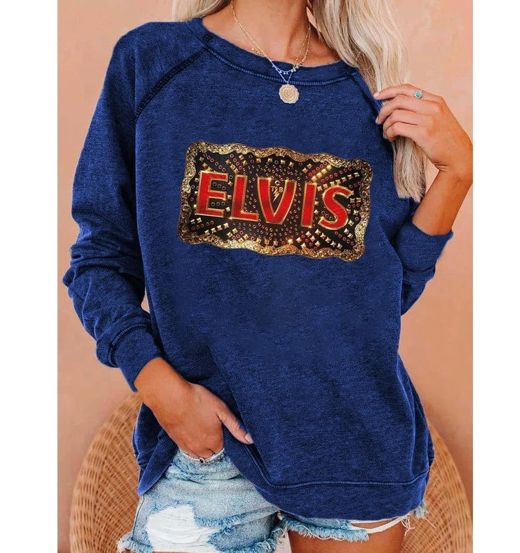 Women's Long Sleeve Print Raglan Crew Neck Sweatshirt