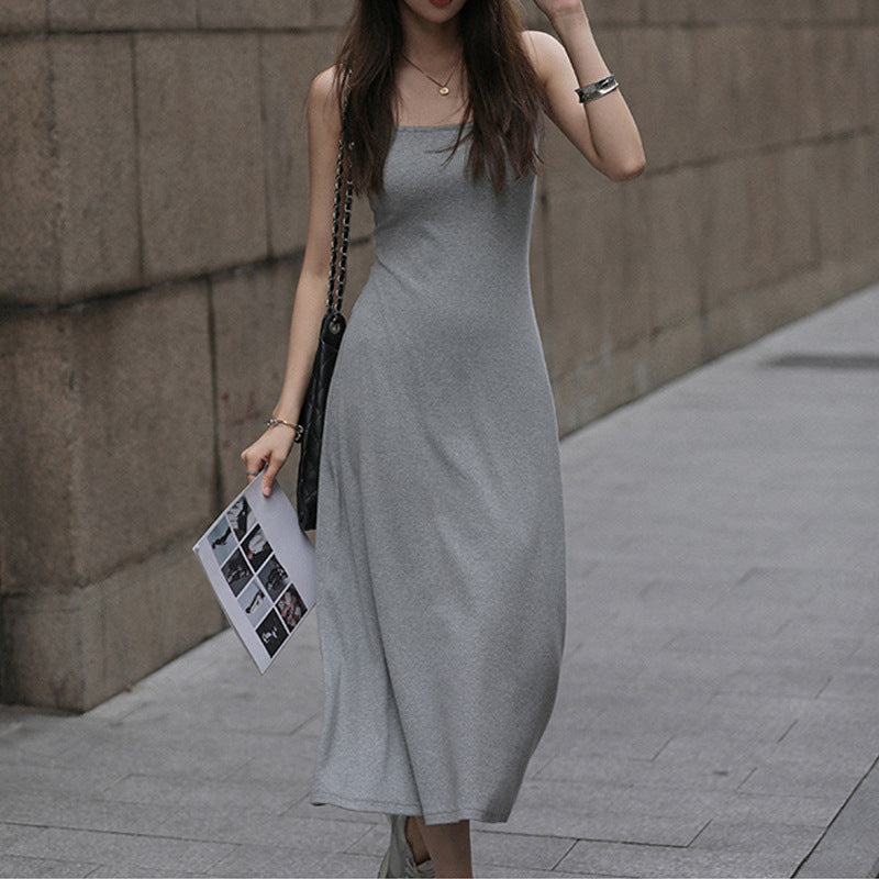 Versatile Slim-fit Striped Slip Dress For Women