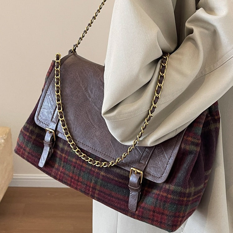 Fashion Check Pattren All-match Tote Bag