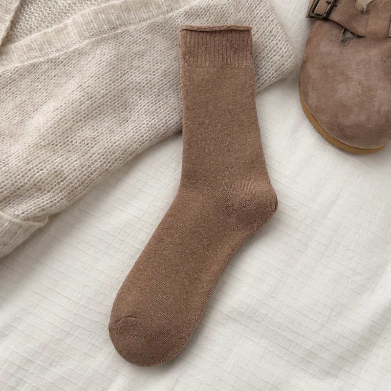 Autumn And Winter Plush Thickened Mid-calf Warm Cotton Socks