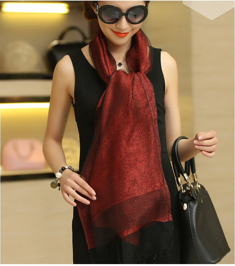 Women's Spring And Summer Silk Scarf Shawl