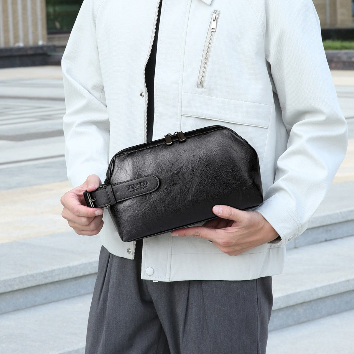 Large Capacity Business Casual Men's Soft Leather Handbag