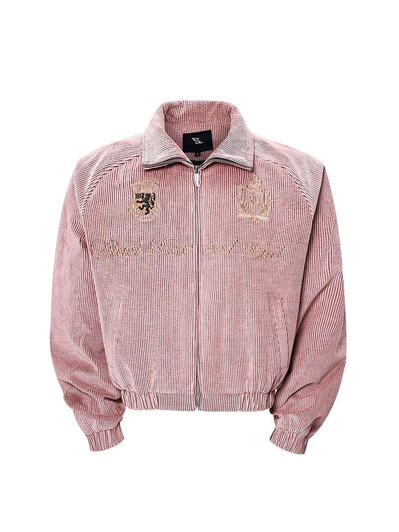 Men's Autumn And Winter Noble Embroidered Badge Men's Stand Collar Jacket